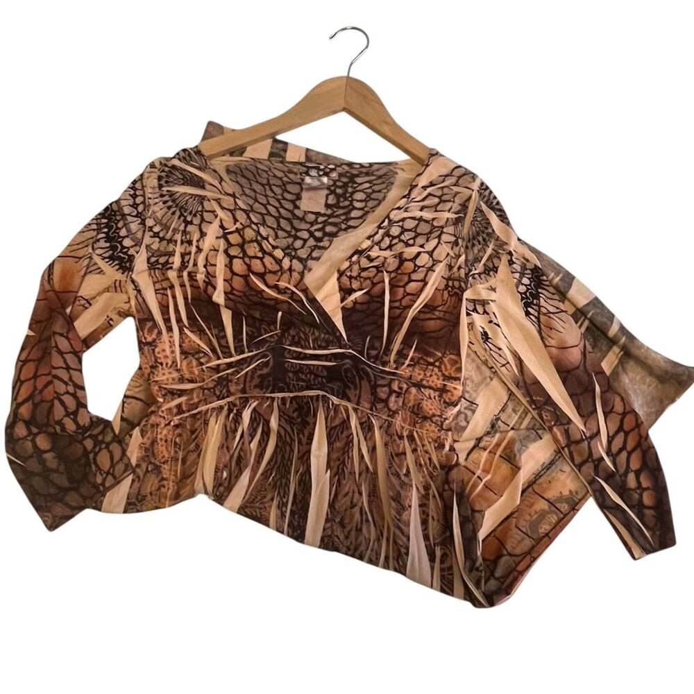 Body Central Womens Y2K Babydoll Dress Size L Empire Waist USA Boho Artsy Brown